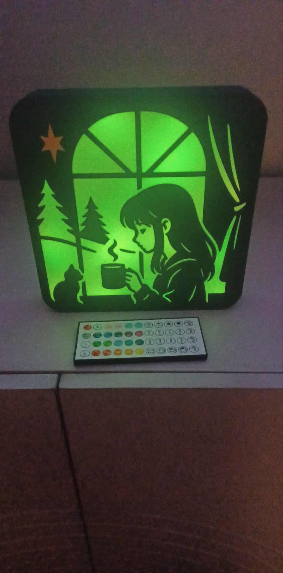 Coffee Girl LED light box – custom 3D printed – Lit Layer Creations